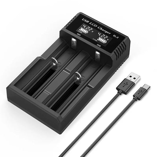 USB 18650 Dual Slot Smart Battery Charger