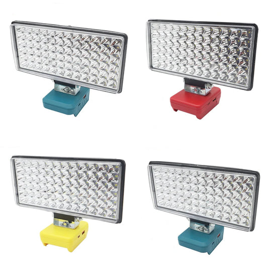72 LED Cordless Work Light for Makita, Milwaukee, DeWalt, Bosch 18V Batteries