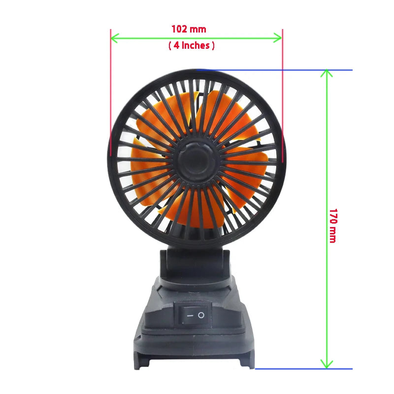 Electric Fan For Makita, DeWalt, Bosch, Milwaukee 18V Batteries
